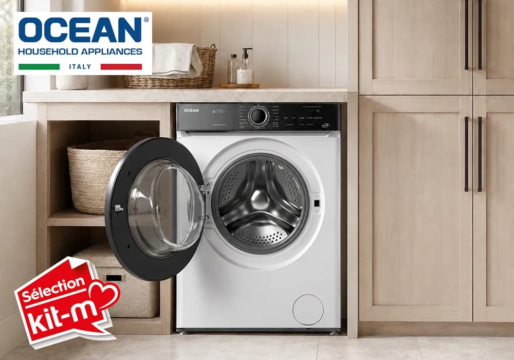 Lave-Linge 8KG PRO Inverter Vapeur OCEAN (OSWM8120DCFP7) - Image 2