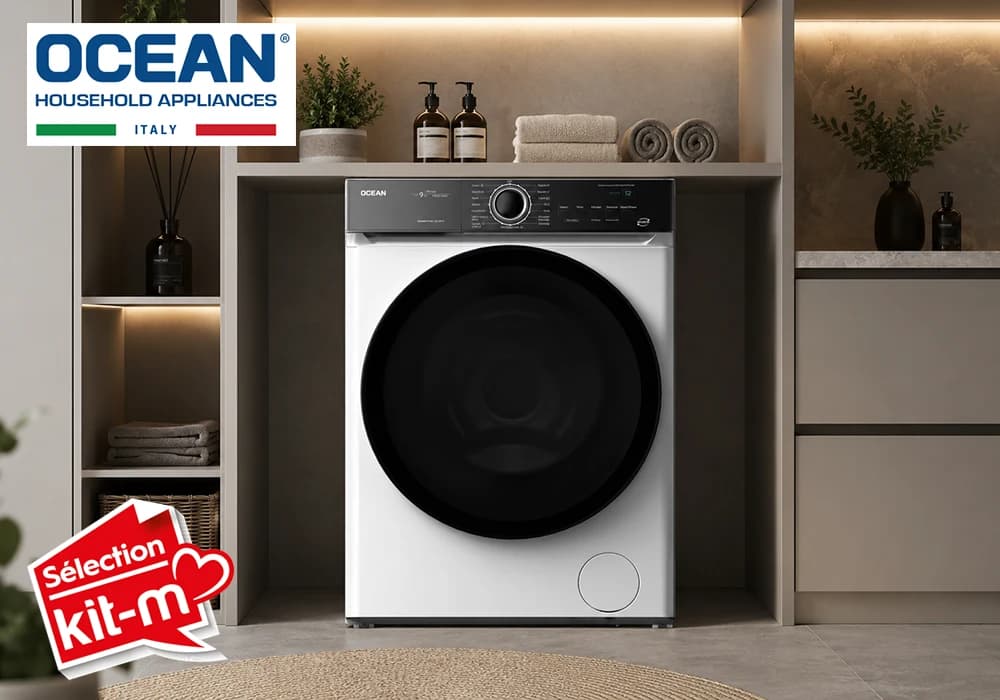 Lave-Linge 9KG PRO Inverter Vapeur OCEAN (OSWM9141DCFP7) - Image 1