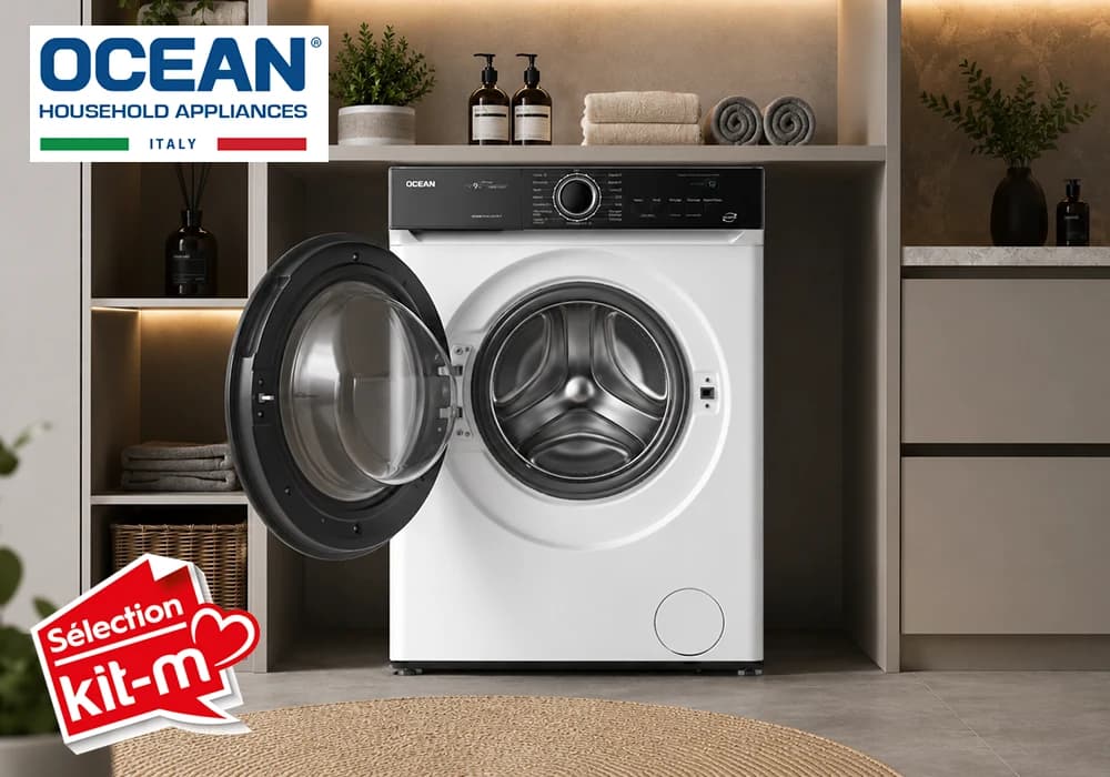 Lave-Linge 9KG PRO Inverter Vapeur OCEAN (OSWM9141DCFP7) - Image 2