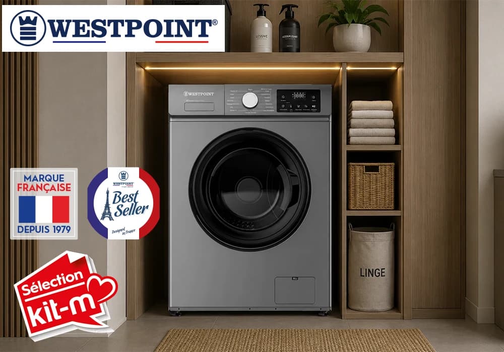 Lave-Linge 7KG Silver INVERTER VAPEUR WESTPOINT (WMZ-712A26.S) - Image 1