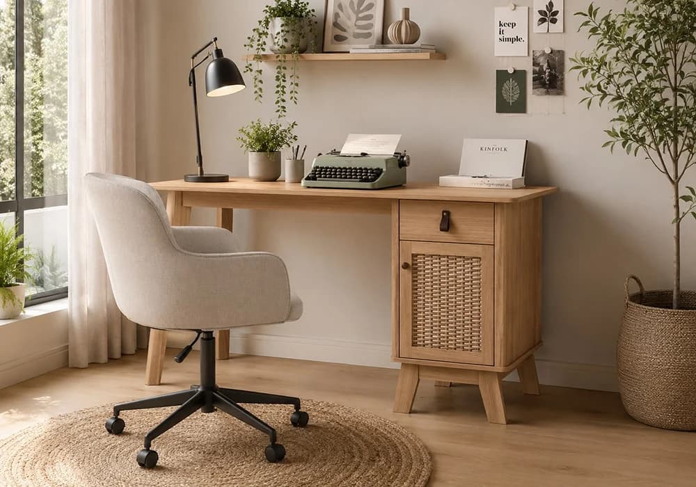 Bureau 1 Porte avec 1 Tiroir (Collection Malang Zen) - Image 1