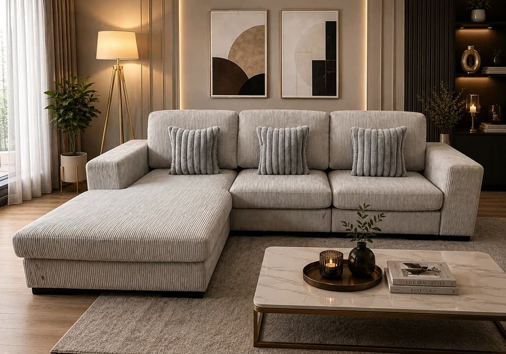 Salon D'angle JONIA Beige - Image 1