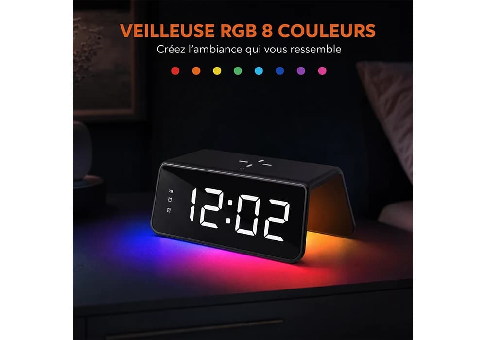 Station De Charge Sans Fil 6-en-1 Réveil HAVIT (W320) - Image 3