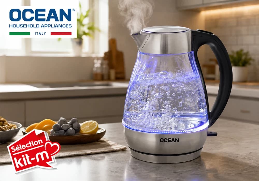 Bouilloire Électrique en Verre 1,7 L 2200 W Ocean (OCKT2217XG) - Image 1