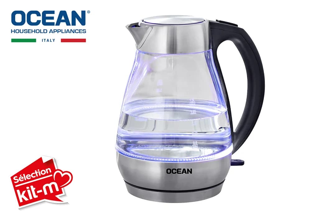 Bouilloire Électrique en Verre 1,7 L 2200 W Ocean (OCKT2217XG) - Image 3