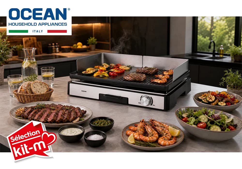 Plancha Électrique Réversible 1800W Ocean (OCEGY1801NX) - Image 1