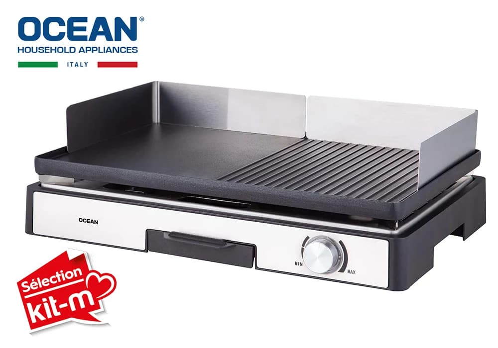 Plancha Électrique Réversible 1800W Ocean (OCEGY1801NX) - Image 3