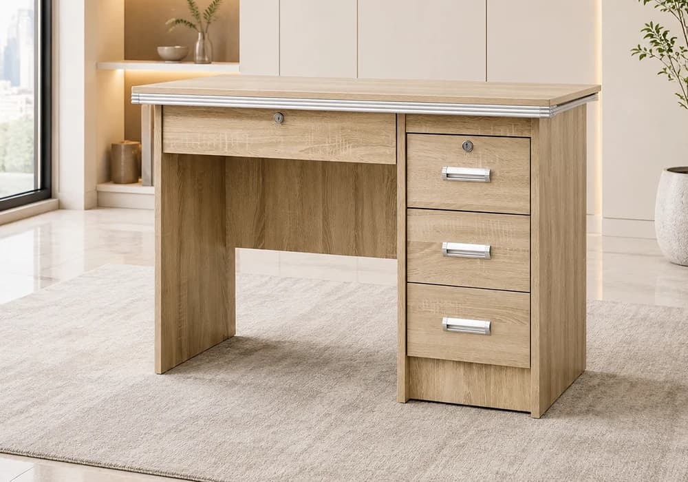 Bureau Droit CLASSIO avec Caisson 3 Tiroirs - Image 1