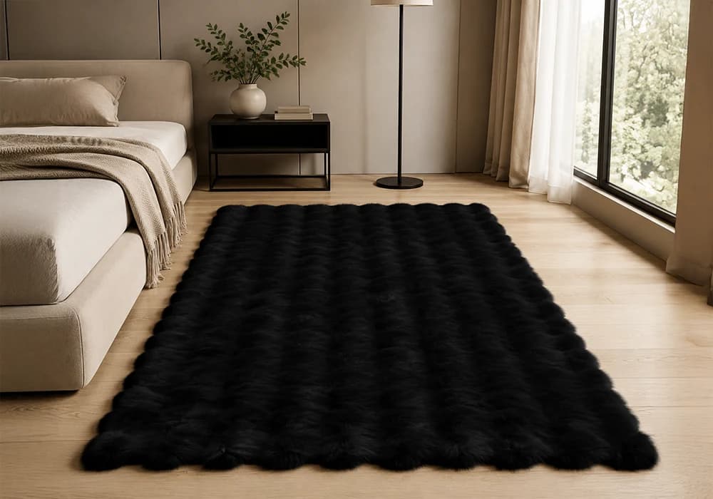 Tapis Vague 160×220 cm Noir - Image 1
