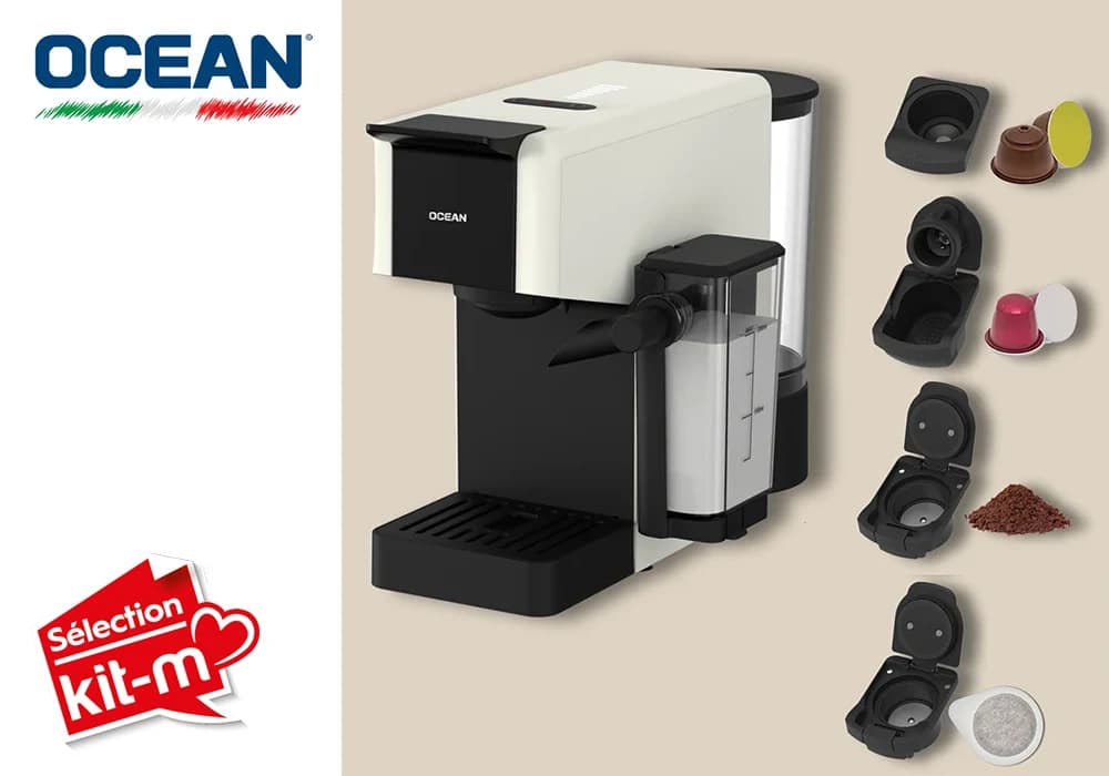 Cafetiére Multi-Capsules 4-en-1 Avec Système Lait OCEAN (OCMCMU1408MTCW) - Image 3