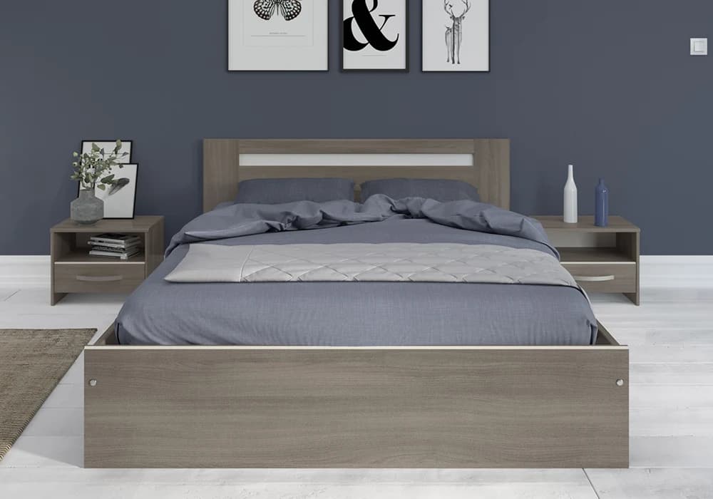 Lit 140x190 cm EVO2 Noyer - Image 1