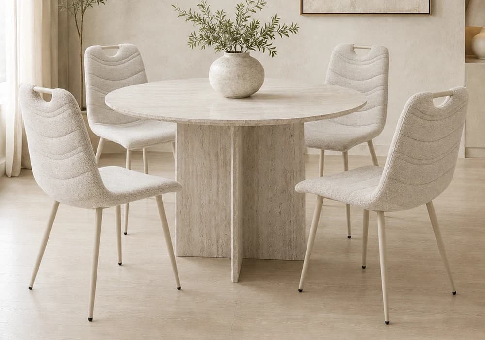 Ensemble Table à Manger Ronde PRETIA Avec 4 Chaises - Image 1