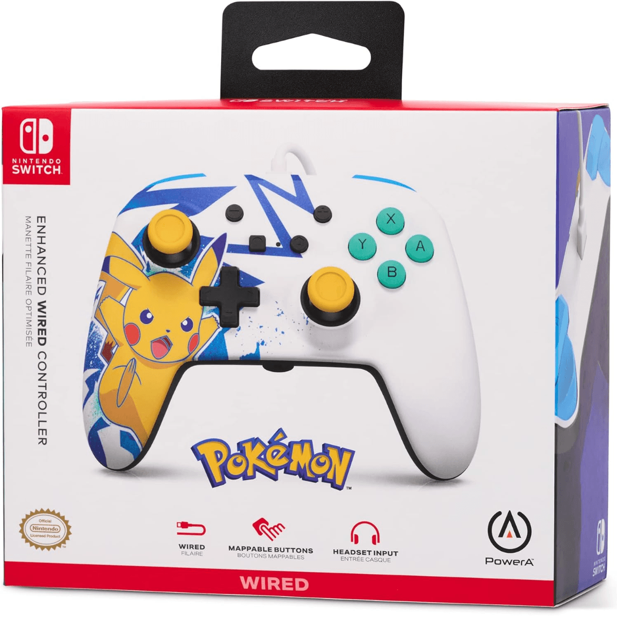 POWERA CONTROLLER ENWIRED PIKACHU HIGH VOLTAGE SWITCH - Image 1