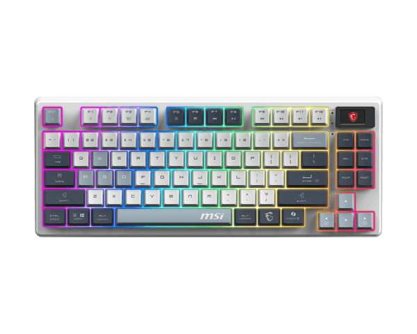 Clavier Gamer sans fil Bluetooth mécanique MSI Forge GK600 TKL Sky RGB (Blanc-BLEU) - FORGE GK600 TKL W SKY FR - Image 2