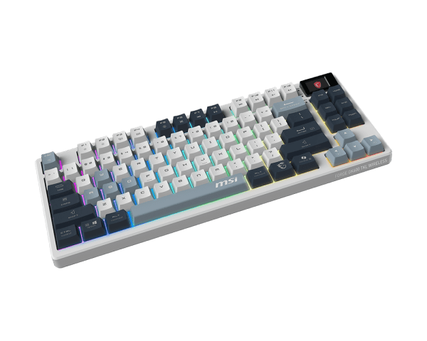 Clavier Gamer sans fil Bluetooth mécanique MSI Forge GK600 TKL Sky RGB (Blanc-BLEU) - FORGE GK600 TKL W SKY FR - Image 3