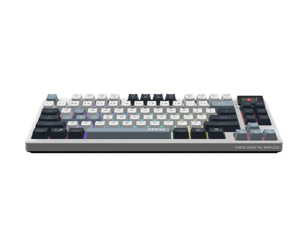 Clavier Gamer sans fil Bluetooth mécanique MSI Forge GK600 TKL Sky RGB (Blanc-BLEU) - FORGE GK600 TKL W SKY FR - Image 4