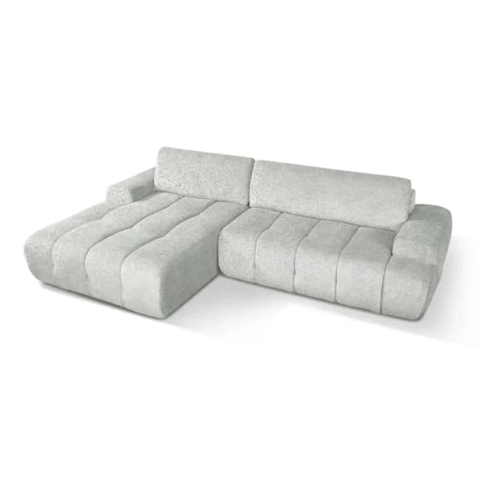 CANAPÉ D'ANGLE GAUCHE DESIGN COMPRESSÉ - GRIS