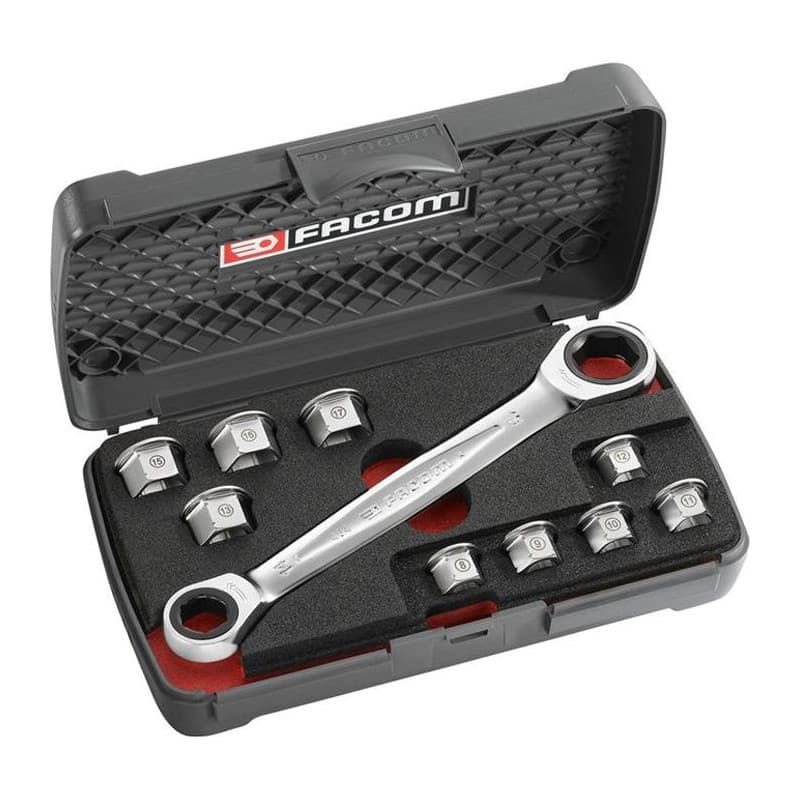 Coffret de Clés Polygonales a Cliquets 11 en 1 FACOM - 464.J1APB (Livrée