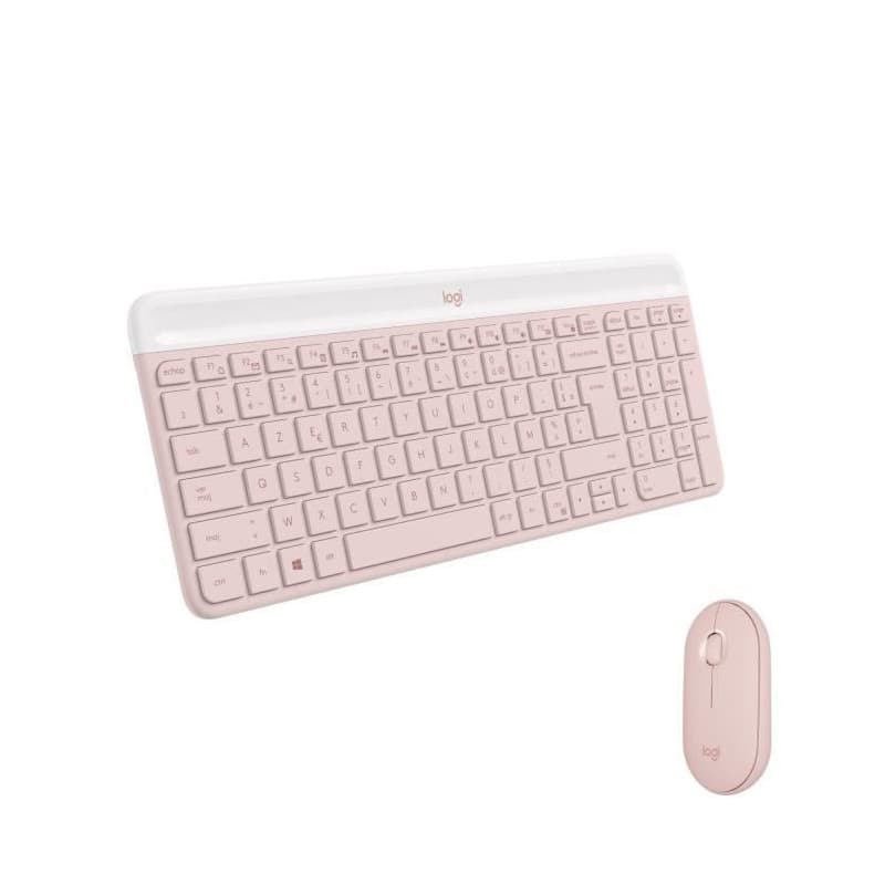 Logitech MK470 Slim Combo clavier Souris incluse RF sans fil Azerty Français Rose