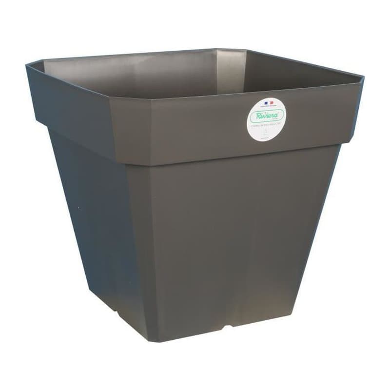Pot Riviera 65 L Gris foncé 49 x 49 x 45 cm Gris Carré