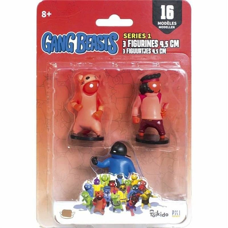 Figurine daction Lansay Gang Beasts Lot #4 3 Pièces 4,5 cm