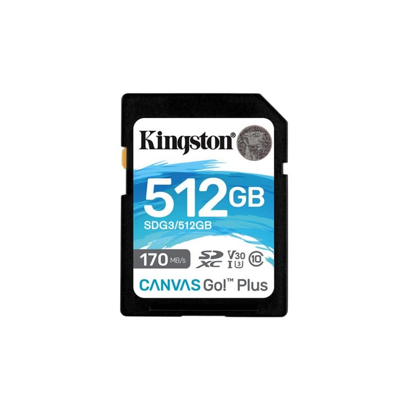 Kingston Technology Carte SDXC Canvas Go Plus 170R C10 UHS-I U3 V30 de 512 Go