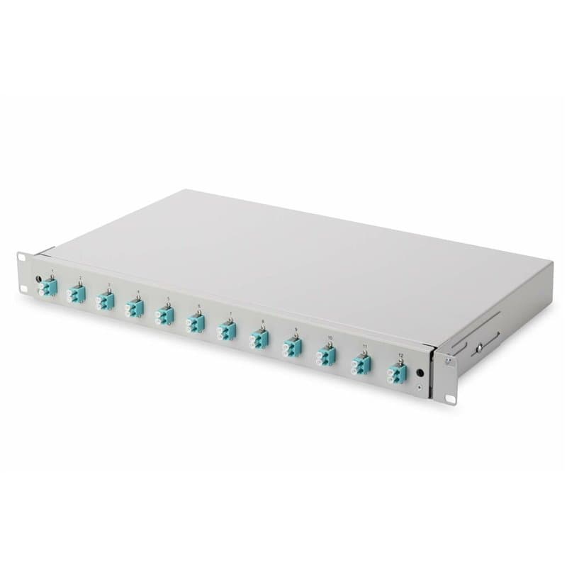 Câble à fibre optique Digitus DIGITUS Caja de empalme de fibra óptica, equiPada, LC, OM3 Gris