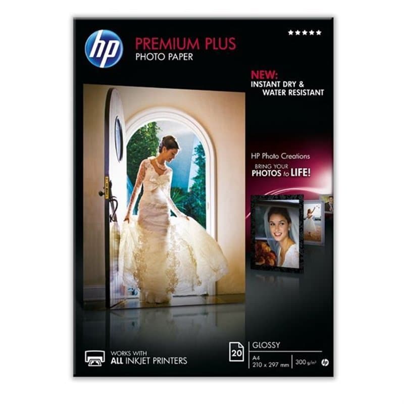 HP Papier photo à finition brillante Premium Plus - 20 feuilles/A4/210 x 297 mm