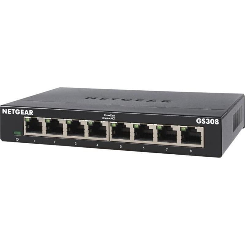 Netgear GS308-300PES Switch Ethernet Métal 8 ports Gigabit (10/100/1000)