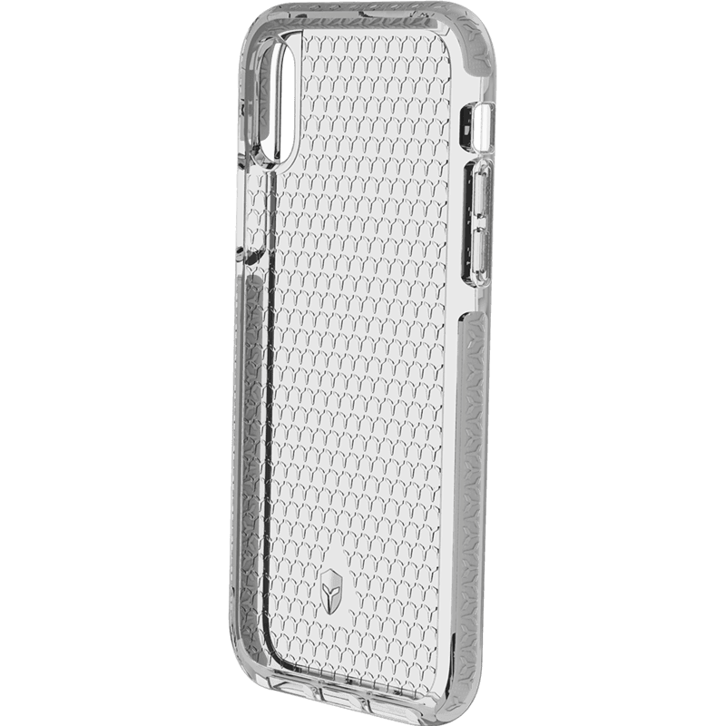 Coque Renforcée iPhone X/XS LIFE Contour Argent - Garantie à vie Force