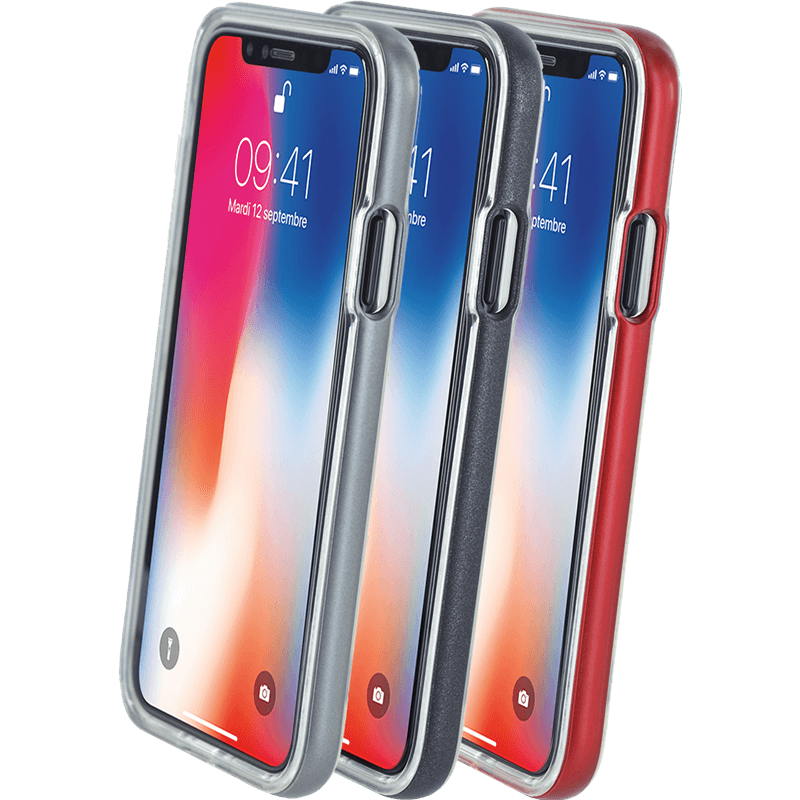 Lot de 3 bumpers Colorblock argenté, bordeaux et gris sidéral pour iPh