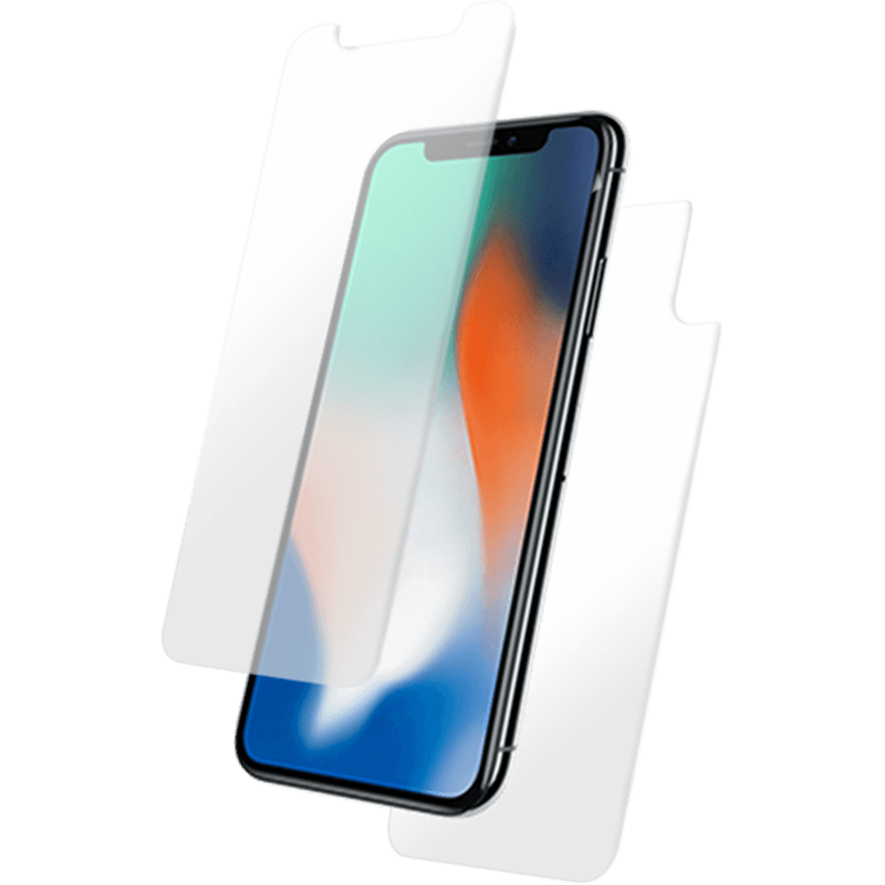 Verres trempés transparents avant et arrière pour iPhone X/XS