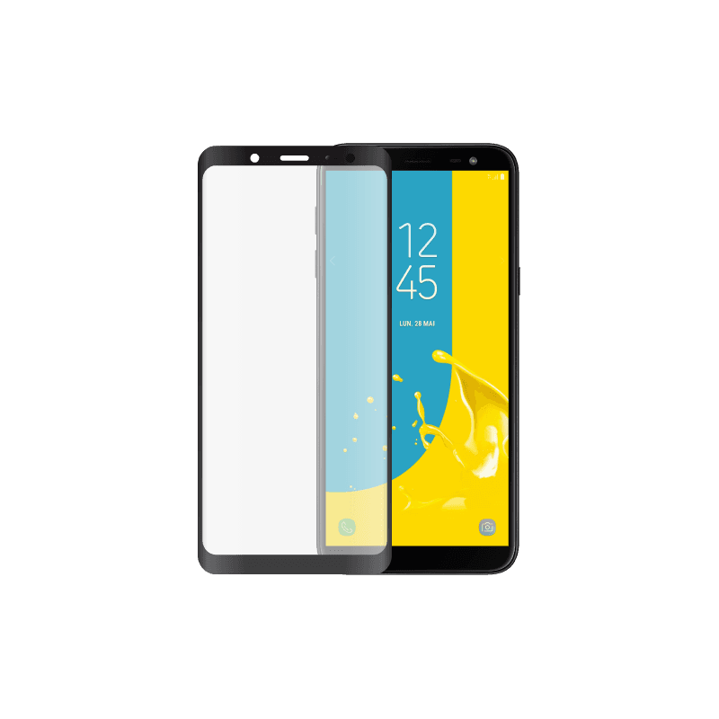Protège-Écran en verre trempé 2.5D contour noir pour Samsung Galaxy J6
