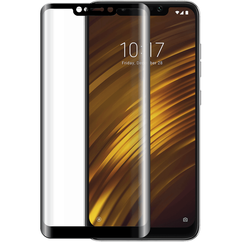 Protège-Écran en verre trempé 2.5D contour noir pour Pocophone F1