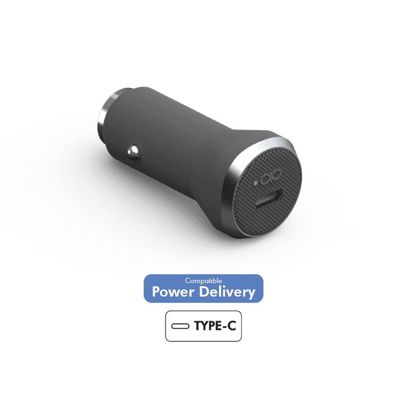Chargeur voiture USB C 27W Power Delivery Gris - Garanti à vie Force P