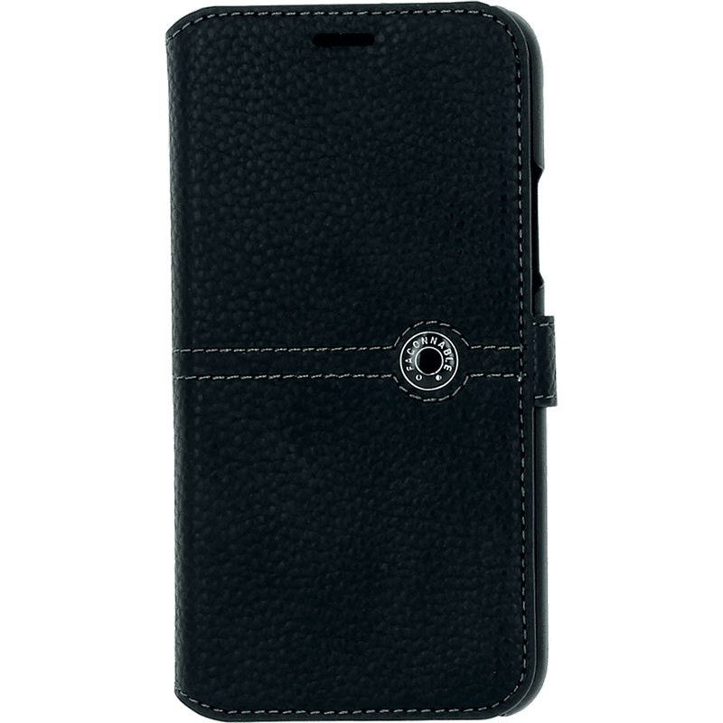 Folio Sellier Bouton laqué Noir pour iPhone 11 Pro Max Faconnable