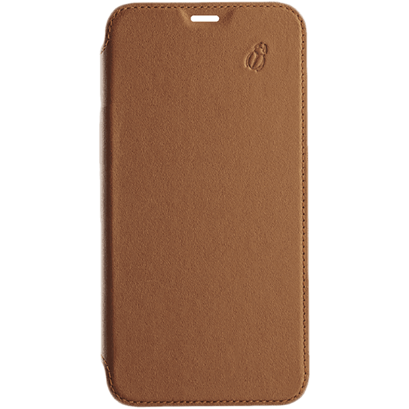 Folio en Cuir Camel avec dos transparent pour Apple iPhone 11 Pro Beet