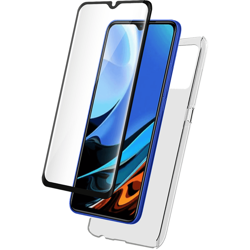 Pack Redmi 9T Accessoires Coque Transparente + Verre trempé Bigben