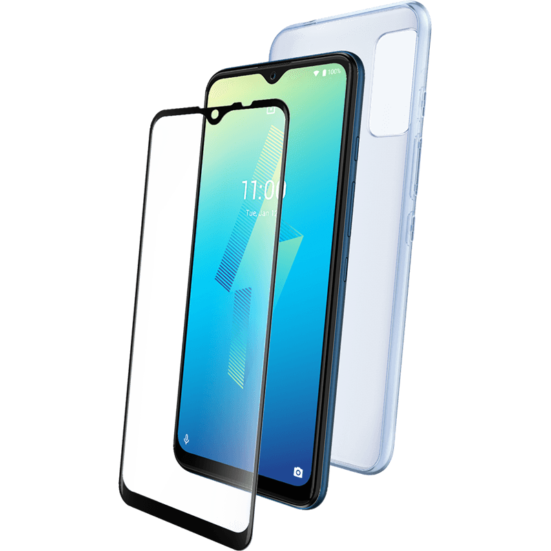 Pack Coque souple Transparente + Protège-écran en Verre trempé pour Po