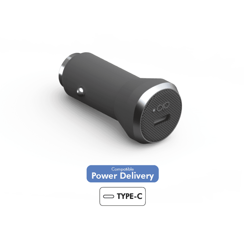 Chargeur voiture USB C 25W Power Delivery Gris - Garanti à vie Force P