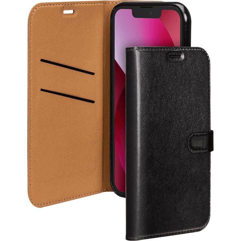 Etui Folio Wallet iPhone 13 Noir - Fermeture avec languette aimantée B