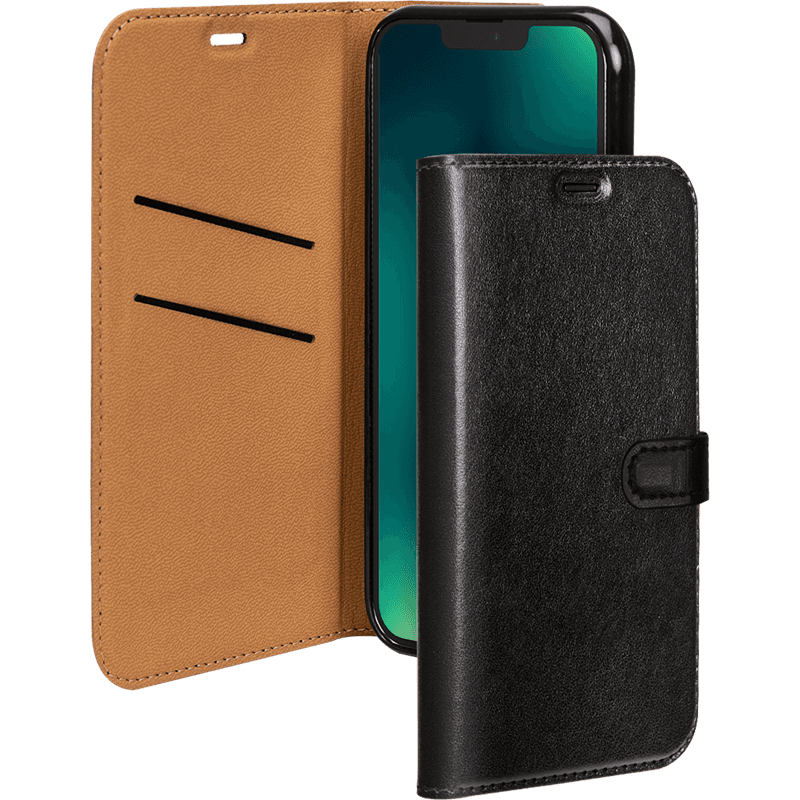 Etui Folio Wallet iPhone 13 Pro Noir - Fermeture avec languette aimant