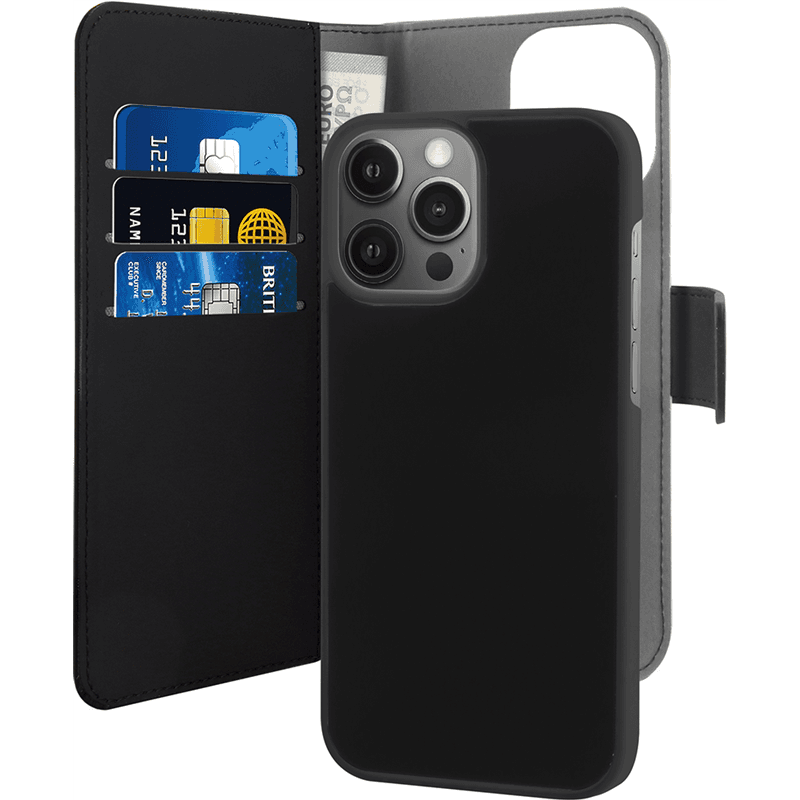 Folio Coque Magnétique 2 en 1 Noir pour iPhone 13 Pro Puro