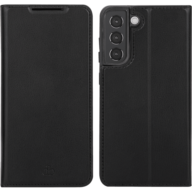 Etui Folio en Cuir Vegan Oslo Certifié GRS Noir pour Samsung G S22 5G