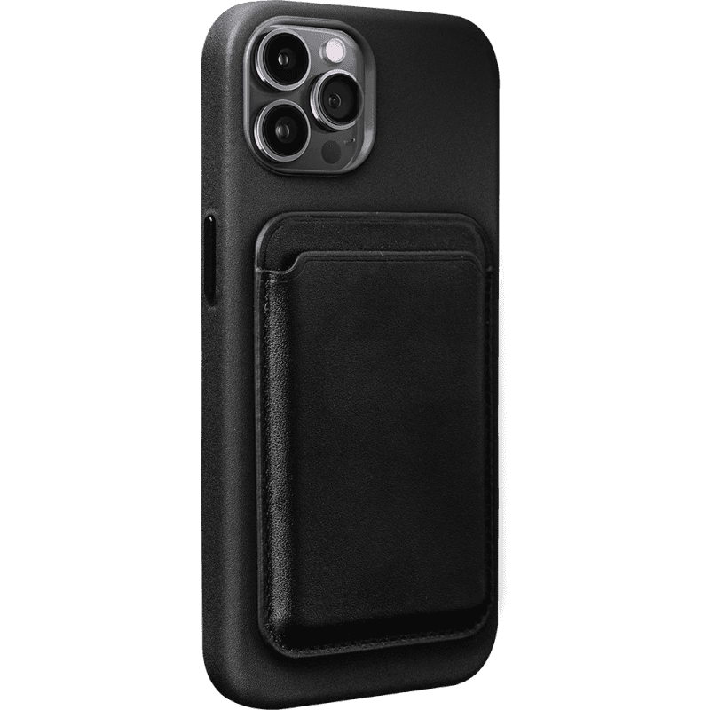 Coque iPhone 14 Pro Compatible MagSafe avec porte-carte amovible Noire