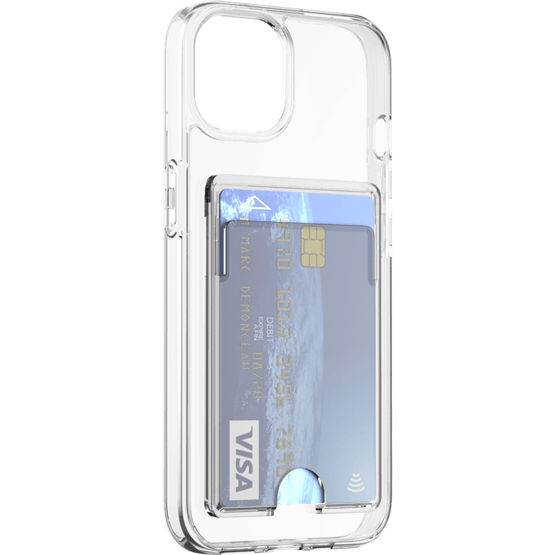 Coque iPhone 14 Plus Hybride avec porte-carte intégré Transparente Big
