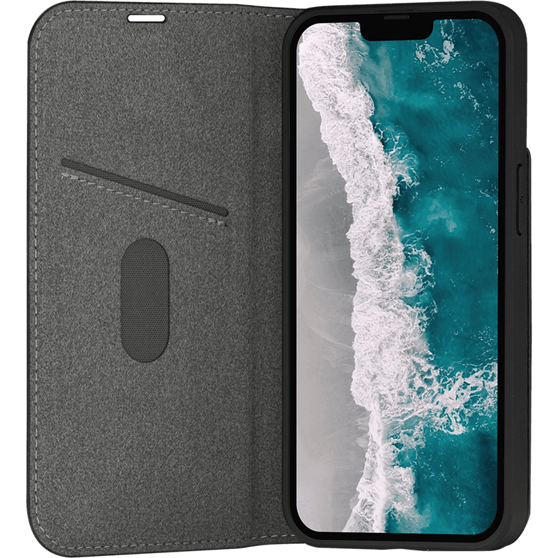 Etui Folio en Cuir Vegan Oslo Certifié GRS Noir pour Apple iPhone 14 D