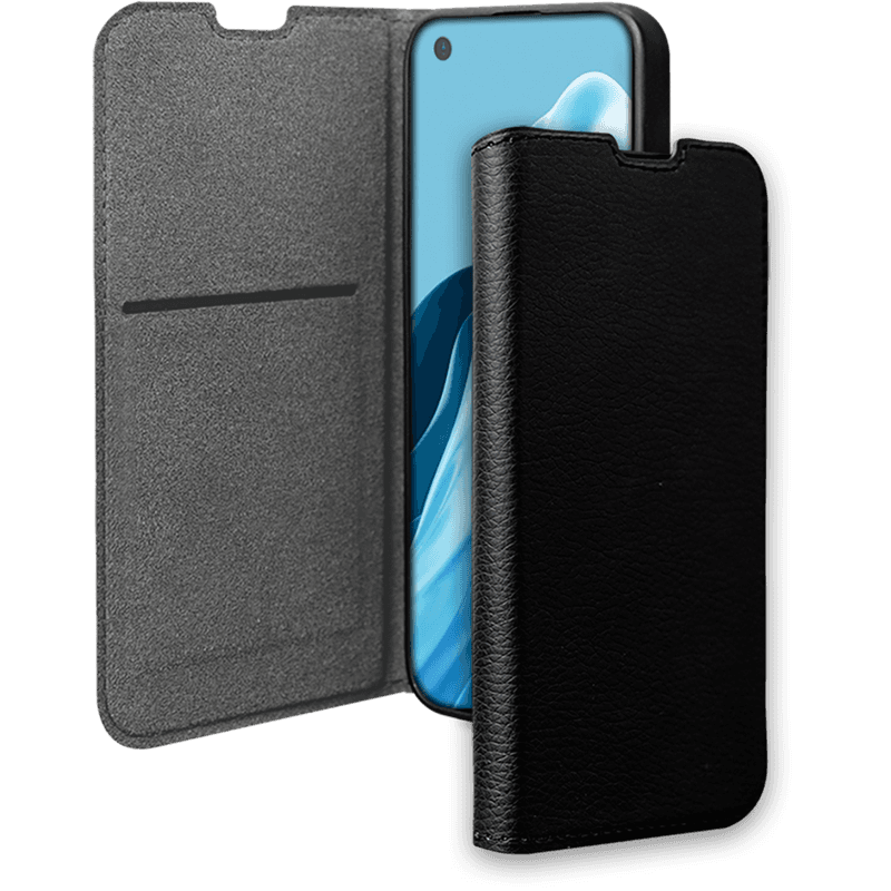 Etui Folio Wallet Oppo Reno 8 Lite Support vidéo Noir - 65% Plastique