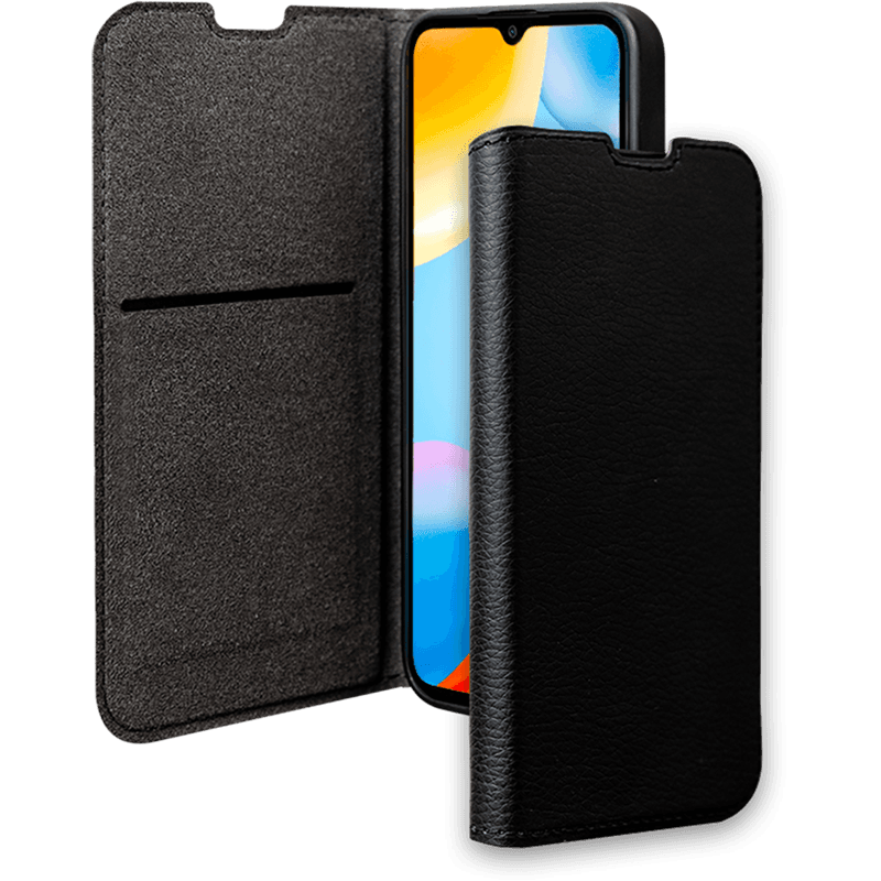 Etui Folio Wallet Xiaomi Redmi 10C Support vidéo Noir - 65% Plastique