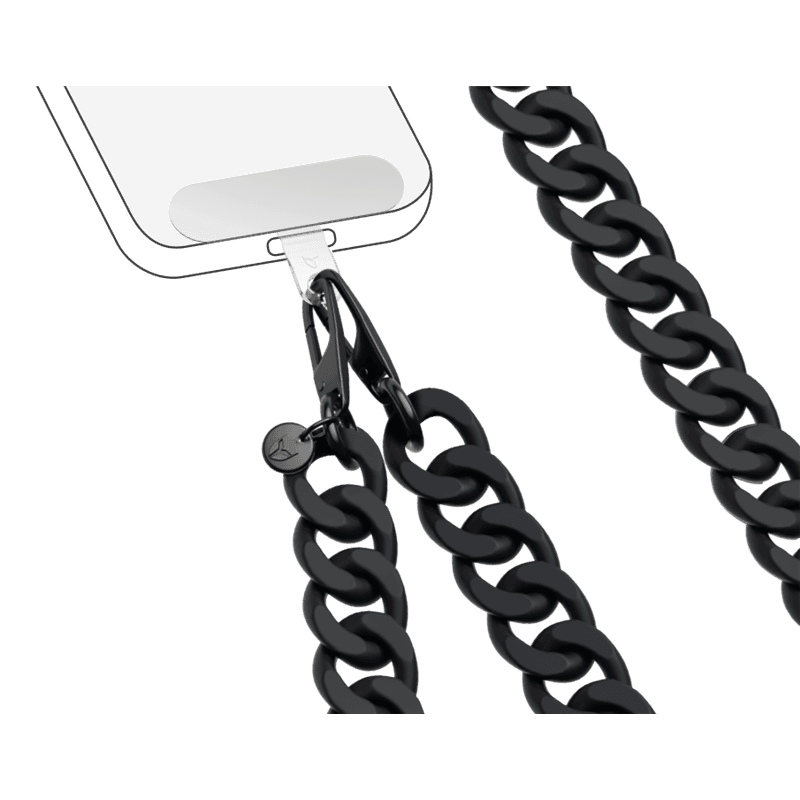 Bandoulière téléphone Universelle Mailles Noire Matte - Garantie à vie
